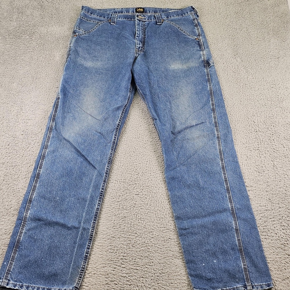 Lee Jeans Mens 36x31 Blue Relaxed Fit‎ Straight Leg Carpenter Denim Workwear